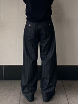 Back Pocket Raw Herringbone Balloon Denim