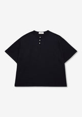[SEMADE]  ショートスラブヘンリーネックオーバースリーブ