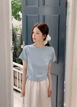 NDベーシックリブクロップショートスリーブTシャツ(6color)