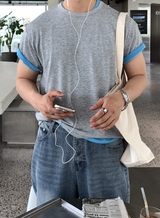 ルックバージップソフトテンセルレイヤードクロップド半袖Tシャツ