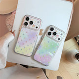[1+1BOGO]カラフル ポルカドット ゴールド アクセント フルカバー iPhone ケース (iPhone 14–17 Series)