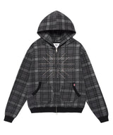 STUD UNION JACK ZIP UP HOODIE BLACK(CV2FFUM480A)