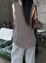 Gray washed damage wide pants