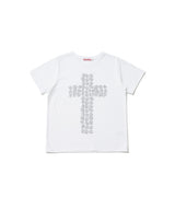 フラワークロス スリムTシャツ - ホワイト