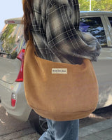 【MADE】Corduroy Big Cross Bag - Camel