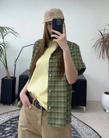 エドハイデンシティロールアップカラーマッチング半袖Tシャツ