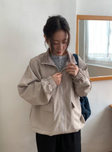 [unisex] PQチェック襟付きウィンドブレーカージャンパー