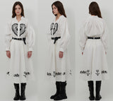 HEART PRINT VOLUME SHIRT [WHITE]