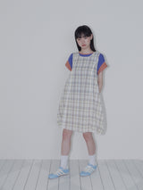 ボタンダブルスリーブT (ブルー)