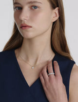 26SS★ Essence Silver (W) Melody Moissanite Ring M