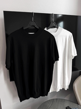 マッスルフィットクールハーフネックニット半袖Tシャツ