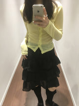 Rosa Asymmetrical Frill Skirt  (3color)