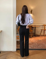 コタ センタークリース スリム ロング ブーツカット パンツ