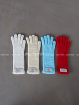 Patch Finger Slit Long Gloves