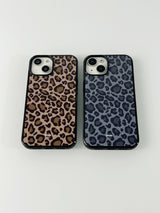 Leopard Magsafe Glass Bumper Case(Brown)