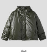 Touk glossy puffer hood padding