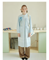 UnsocialNight2025 Autumn Original Two-colour Printed Loose Pullover Long-sleeved Dress Girlish Style