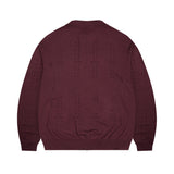 GNT043 Short Punching Zip-up Knit (BURGUNDY)