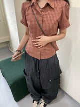 checke frill shirt