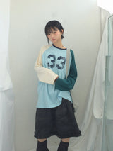 Number-printed color long sleeve