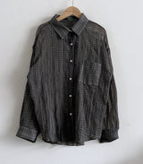 Beverly Sheer Air Wrinkle Pocket Oversized Long Sleeve Shirt 2 Colors