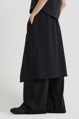 コットンバンディングスカートパンツ, Black