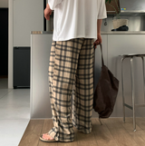 カイパーチュルクチェックパターンワイドフィットパンツ