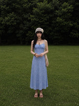 BLISSFUL FLORAL TIE-STRAP DRESS