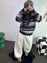 クリームテディシープファーロングパンツ🧸🤎🐑🖤3COLOR