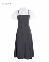 Oxford Diagonal Detail Dress Short VER