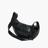 Split Half Moon Messenger Bag_Black
