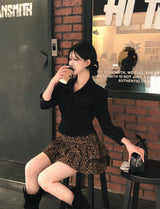 [BELLIDE MADE] Nuts, suede pintack semi-cropped blouse