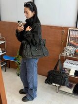 (2-way) VINTAGE POCKET LEATHER BAG