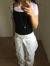 Unbalanced Tie T-Shirt (4color)