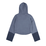 PIGMENT CUTTED CROP HOODIE_BLUE NAVY