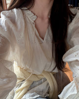 Chani punched lace blouse