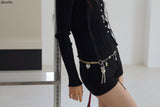 Heart keyring Silver Gold Chain Belt