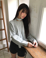 ブロンマフラーセットラウンドウールニット