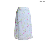 (2color) Smudge Flower Silky Skirt