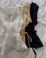 Moose linen frill blouse