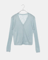 Dab see-through V-neck two-way button cardigan
