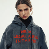 Legal Alien washed hoodie Jacket_Shadow Grey