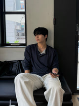 Thorpe layered long-sleeve henley neck