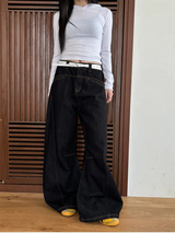 [Unisex] ステッチブーツカットデニムパンツ