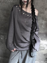 city eyelet off-shoulder mtm (fleece-lined / 4color)