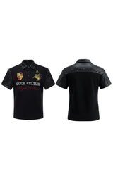 Leather Patch Studded Polo