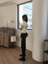Parts Frill Lace Wrap Layered mini Skirt Belt