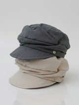 LINEN MOOD NEWSBOY CAP (BEIGE, CHARCOAL 2COLORS!)