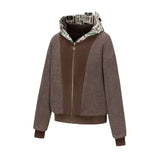 13DE MARZO Bear Cash Zipper Hoodie Brown