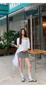 three-piece T-shirt sleeveless skirt set (3 SET)
